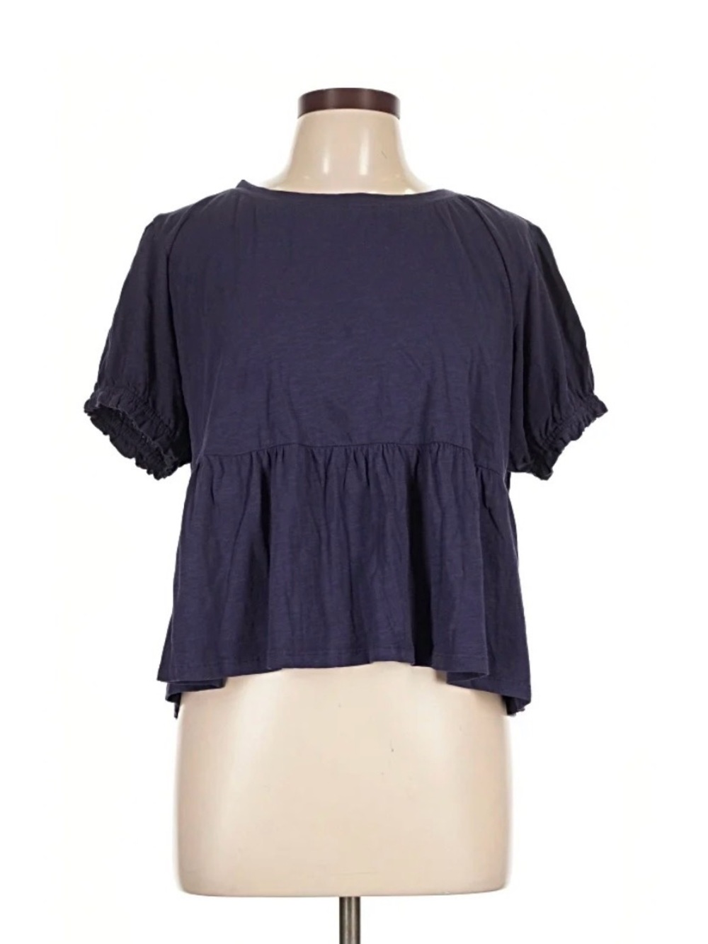 Women’s Navy Short Sleeve Peplum Top - Brand: Anthropologie